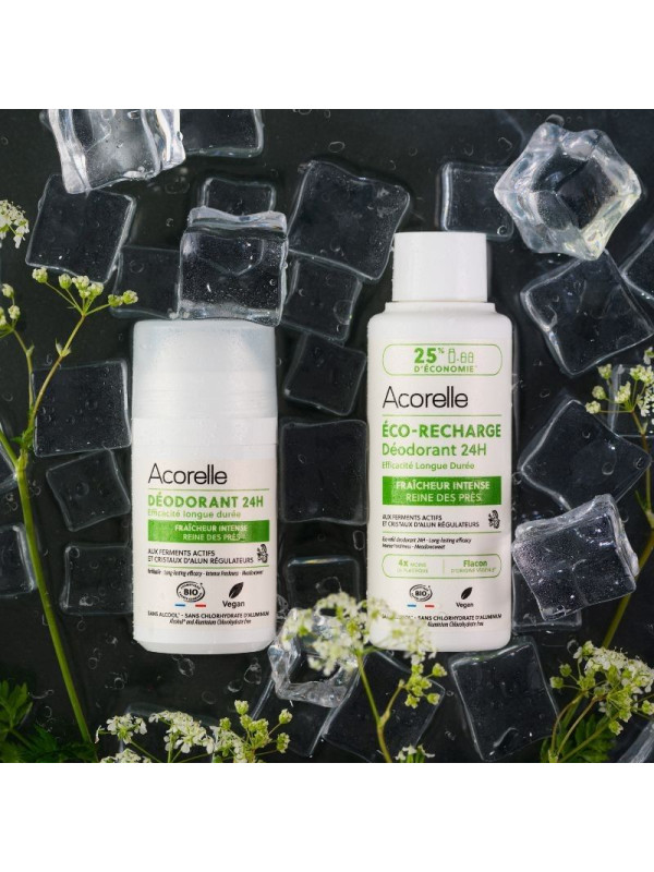 Acorelle Certified Organic Deodorant Long Lasting Eco Refill -  Βιολογικό Αποσμητικό Roll-on Μακράς Διάρκειας, Aνταλλακτικό 100ml