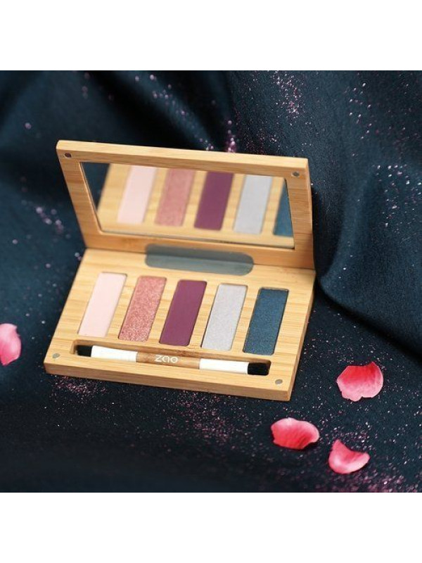 Zao Organic Bamboo Palette Night & Roses Palette - Παλέτα Βιολογικών Σκιών με 5 Αποχρώσεις