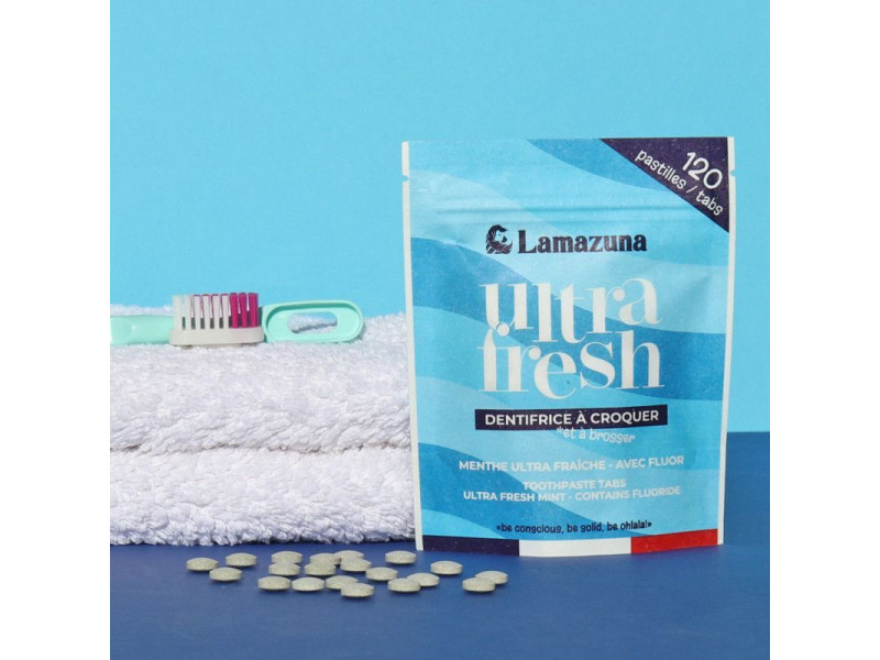 Lamazuna Toothpaste Tabs - Greenfresh - Nettle Powder & Mint Flavour - COSMOS Organic