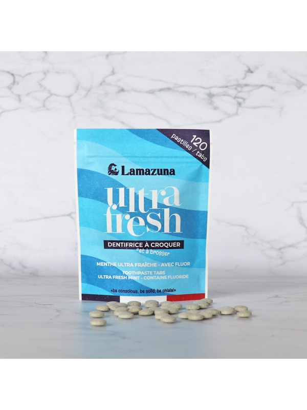 Lamazuna Toothpaste Tabs - Greenfresh - Nettle Powder & Mint Flavour - COSMOS Organic