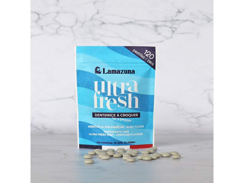 Lamazuna Toothpaste Tabs - Greenfresh - Nettle Powder & Mint Flavour - COSMOS Organic