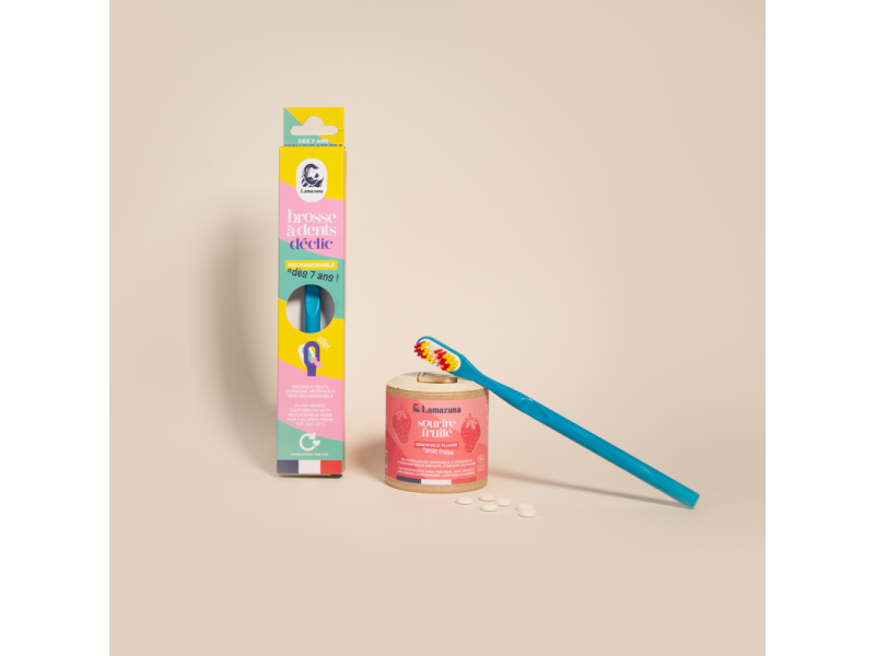 Lamazuna Toothpaste Tabs For Kids - Strawberry with fluoride - COSMOS Organic