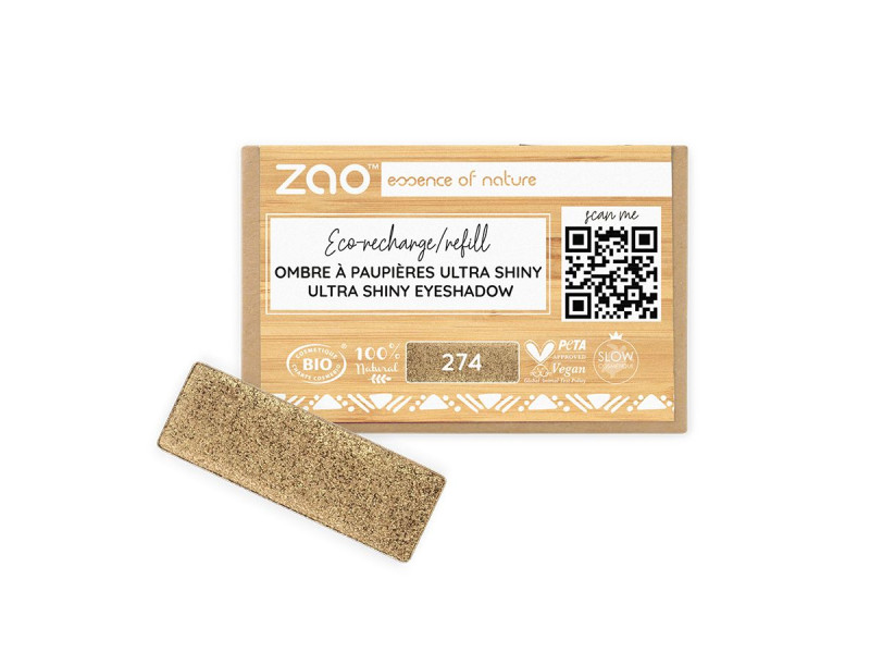Zao Organic Eyeshadow Rectangle Ultra Shiny Refill - Ultra Shiny Σκιά Ματιών (ανταλλακτικό)