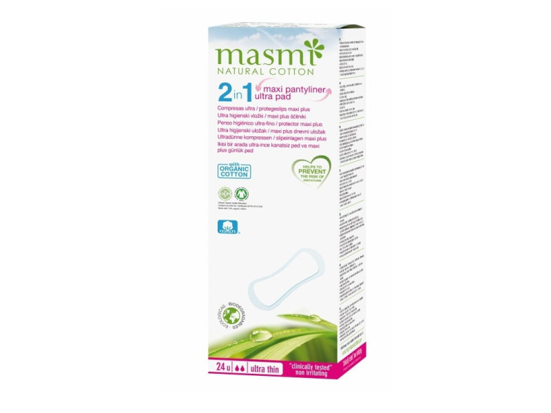 Masmi Organic Cotton Pantyliners 2 in 1 Maxi Plus