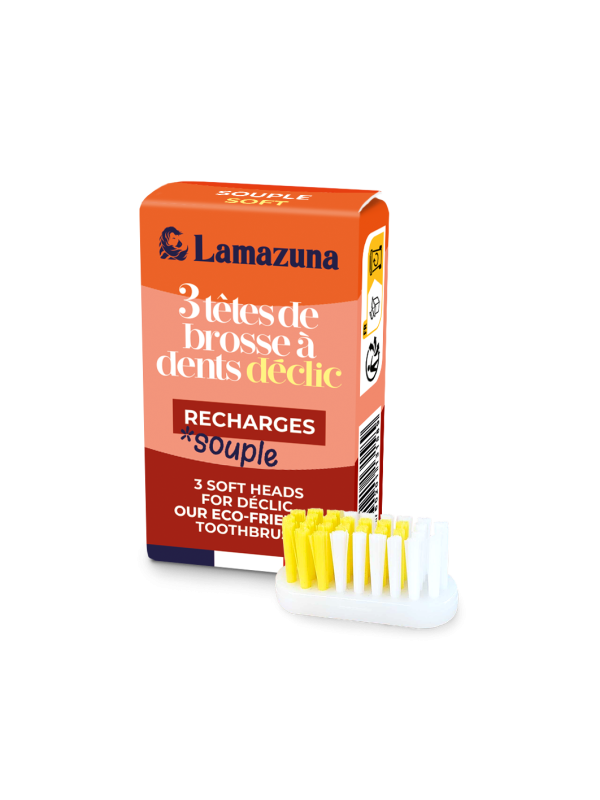 Lamazuna Toothbrush 3 Clip Heads Reload, Soft