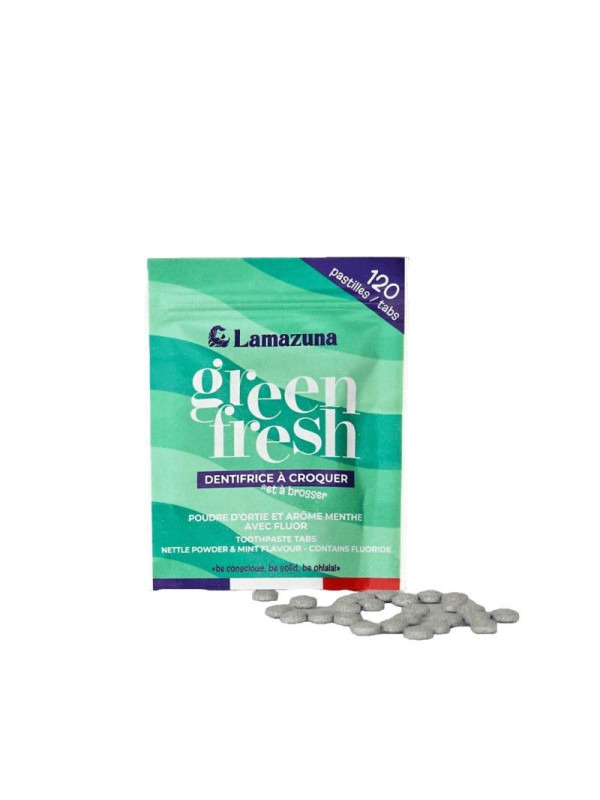 Lamazuna Toothpaste Tabs - Greenfresh - Nettle Powder & Mint Flavour - COSMOS Organic